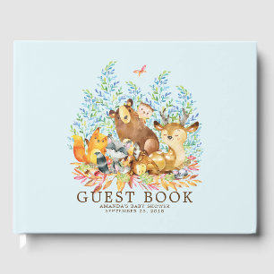 Livro De Visitas Boys Woodland Chá de fraldas Guest Book