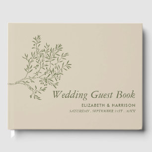 Livro De Visitas Branch de oliveiras, Casamento Russo e Minimalista