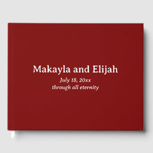 Livro De Visitas Branco sobre Casamento Minimalista Vermelho