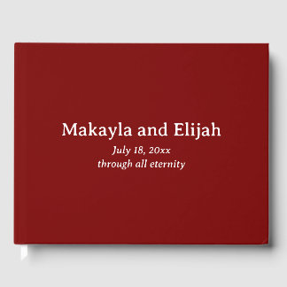 Livro De Visitas Branco sobre Casamento Minimalista Vermelho