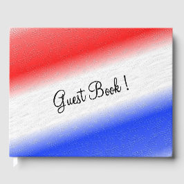 Livro De Visitas Branco vermelho e azul