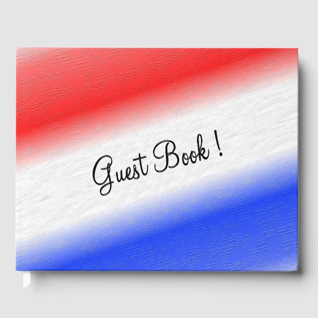Livro De Visitas Branco vermelho e azul (Frente)