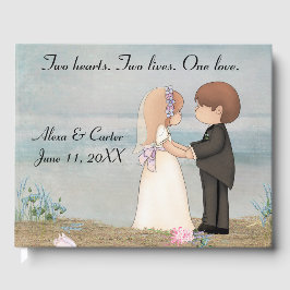 Livro De Visitas Bride and Groom on a Beach