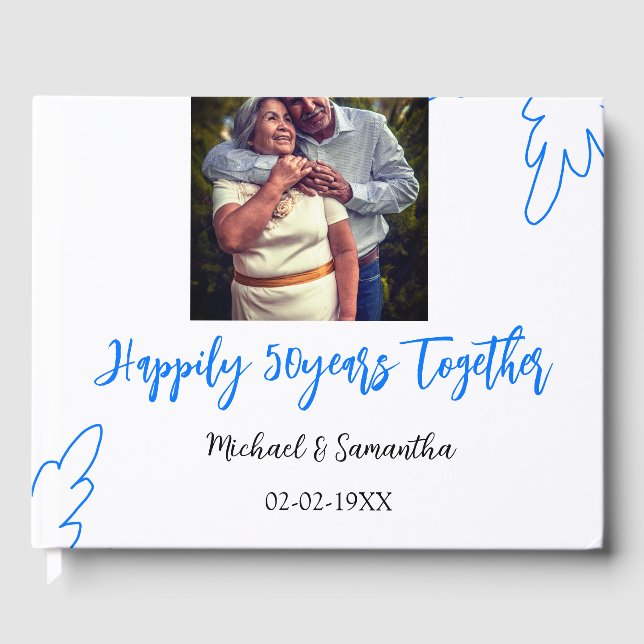 Livro De Visitas brinde aos 50 anos de aniversário foto de folha az (Frente)