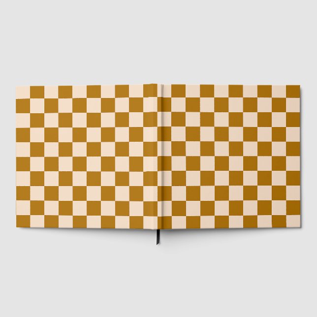 Livro De Visitas Brown and beige checkerboard pattern (Completo)