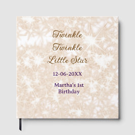 Livro De Visitas Brown glitter twinkle twinkle little star birthday