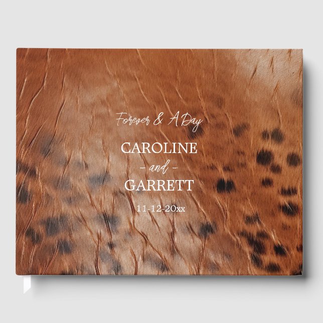 Livro De Visitas Brown Western Faux Leather (Frente)