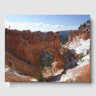 Livro De Visitas Bryce Canyon Natural Bridge Snowy Landscape Foto