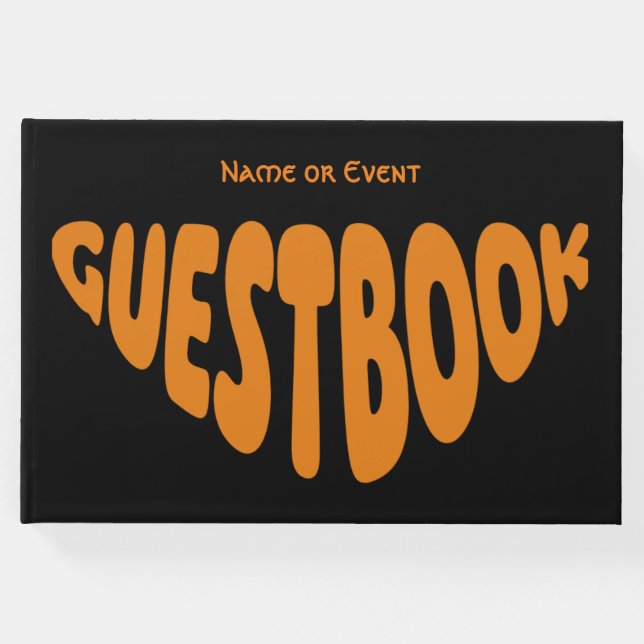 Livro De Visitas Bubble Chubby Retro Orange Personalizado (Frente)