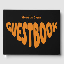 Livro De Visitas Bubble Chubby Retro Orange Personalizado