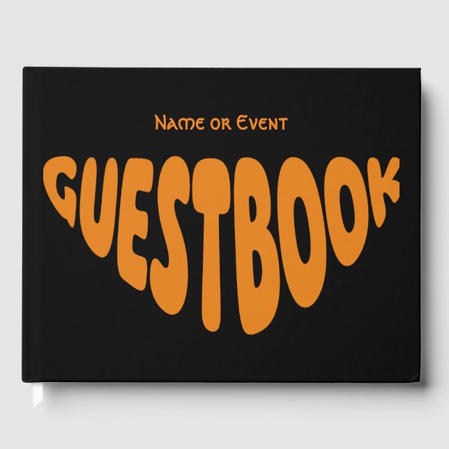 Livro De Visitas Bubble Chubby Retro Orange Personalizado (Frente)