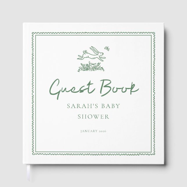 Livro De Visitas Bunny Rabbit Baby Shower Guest Book (Frente)