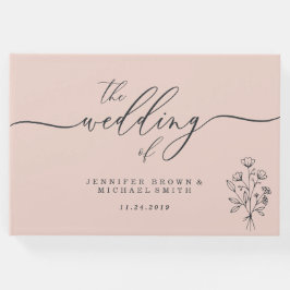 Livro De Visitas Buquê Botânico, Cor-de-rosa,