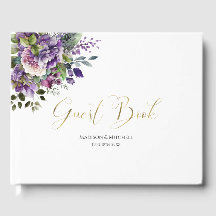 Buquê de Aquarela Violeta Roxa com Grafia Dourada