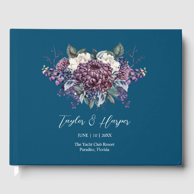 Livro De Visitas Buquê de Casamento de Gótico Estético Escuro (Frente)