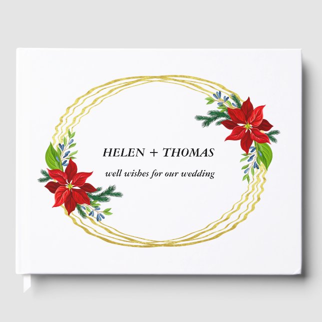 Livro De Visitas Buquê de Poinsettia,  (Frente)