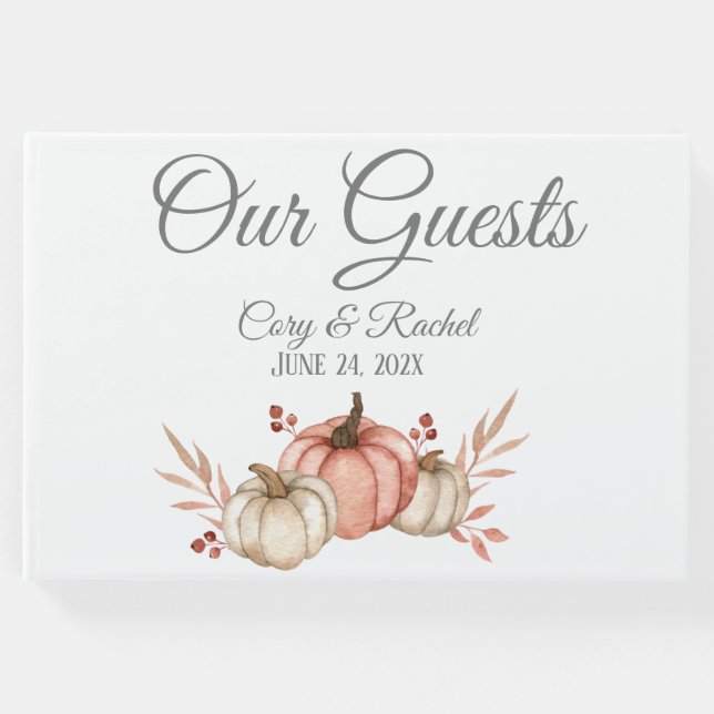 Livro De Visitas Buquê de Pumpkin de queda bonito (Frente)