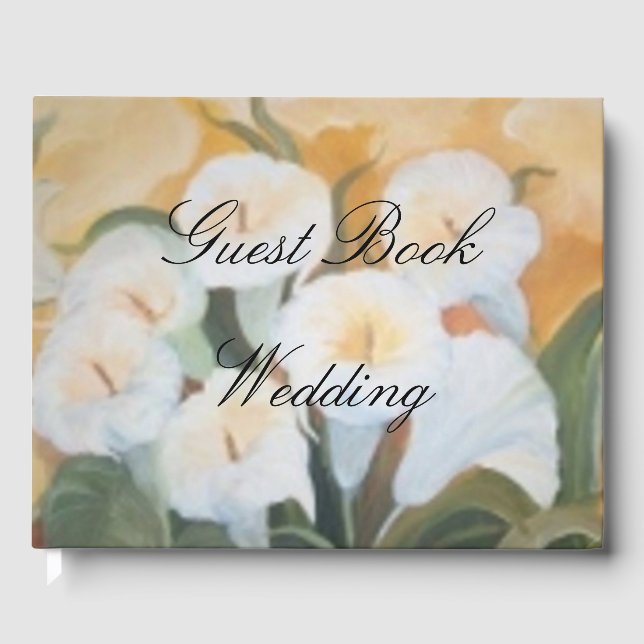 Livro De Visitas Buquê de White Arums (Frente)