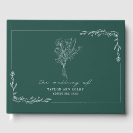 Livro De Visitas Buquê Emerald Rustic Wedding