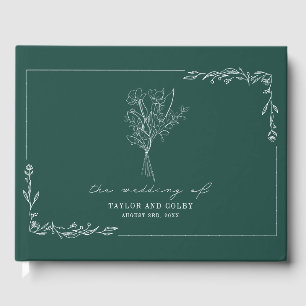 Livro De Visitas Buquê Emerald Rustic Wedding