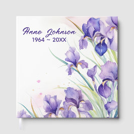 Livro De Visitas Buquê Roxo Iris A Branco