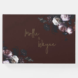 Livro De Visitas Burgundy Floral Guest Book