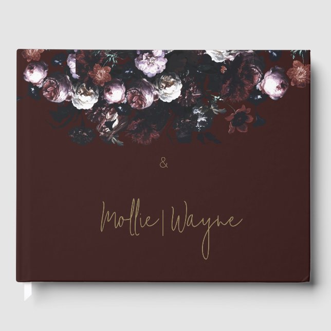 Livro De Visitas Burgundy Floral Guest Book #2 (Frente)