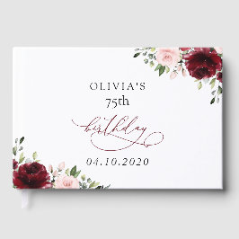 Livro De Visitas Burgundy Flowers, Pink Flowers, Boho, Birthday