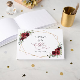 Livro De Visitas Burgundy Flowers, Red Flowers, Boho, Birthday