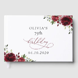 Livro De Visitas Burgundy Flowers, Red Flowers, Greenery, Birthday