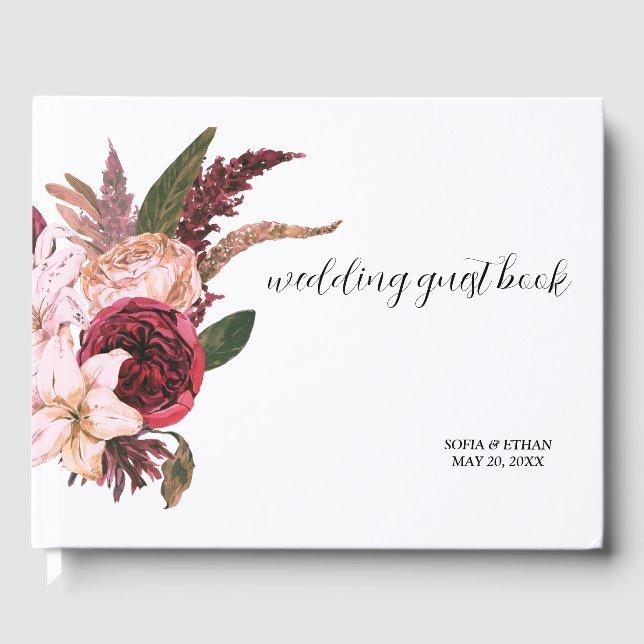 Livro De Visitas Burgunte Wine Sangria Forest Green (Frente)