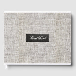 Livro De Visitas Burlap Moderno