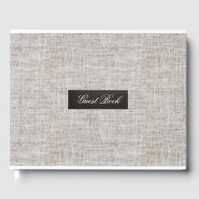 Livro De Visitas Burlap Moderno (Frente)