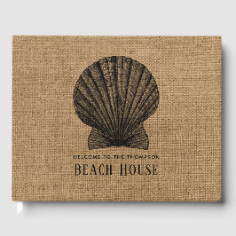 Livro De Visitas Burlap Shell Beach House