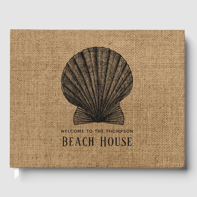 Livro De Visitas Burlap Shell Beach House (Frente)
