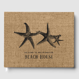 Livro De Visitas Burlap Starfish Family Beach House