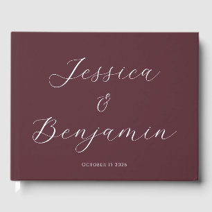 Livro De Visitas Burundia Personalizável de Script Elegante Minimal