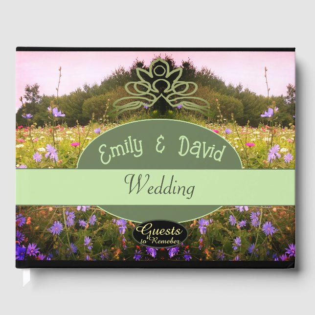 Livro De Visitas Cabana de Campo com Flores Silvestres (Frente)