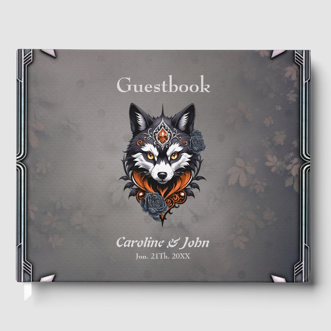 Livro De Visitas Cabeça de lobo majestoso, terminada em profundidad (Frente)