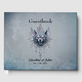 Livro De Visitas Cabeça mística de lobo.