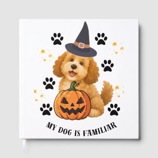 Livro De Visitas Cachorro de Halloween Fofinho de Poodle Bruxa com 