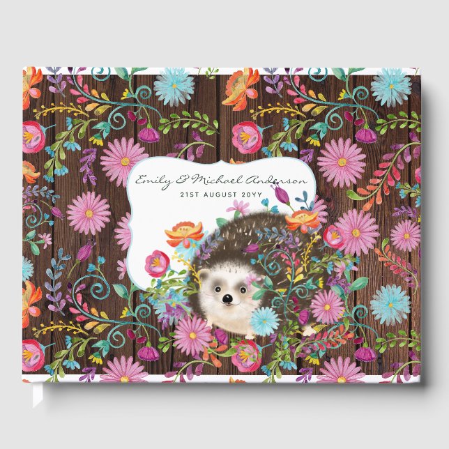 Livro De Visitas Cachorro-Guest Do Woodland Hedgehog (Frente)