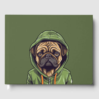 Livro De Visitas Cachorro Vestindo capuz verde