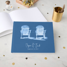 Livro De Visitas Cadeiras de Praia Adirondack Azul Azure Branco Cas