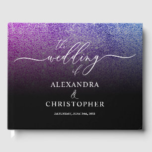 Livro De Visitas Caligrafia de Casamento com Teal Cor-de-Rosa-Rosa