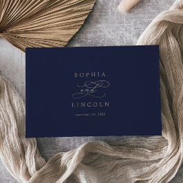 Livro De Visitas Caligrafia Dourada romântica | Marinho Casamento M