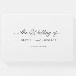 Livro De Visitas Caligrafia Moderna Elegante Negra