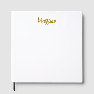 Livro De Visitas Caligrafia Profissional Elegante Cor Dourada