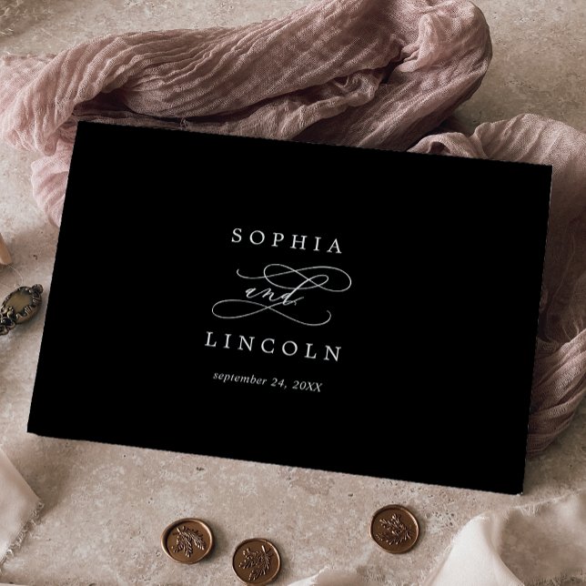 Livro De Visitas Caligrafia Romântica | Casamento com Monograma Pre (Criador carregado)