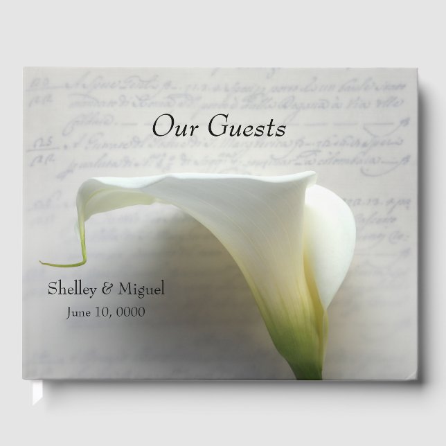 Livro De Visitas Calla lily no antigo script (Frente)